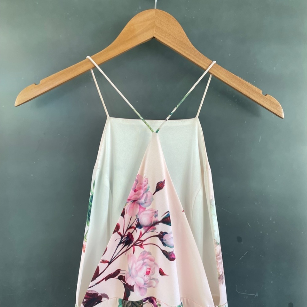 Airlie Floral Midi Dress NWT Revolve Wedding Guest Pink XS Strappy - Picture 12 of 13